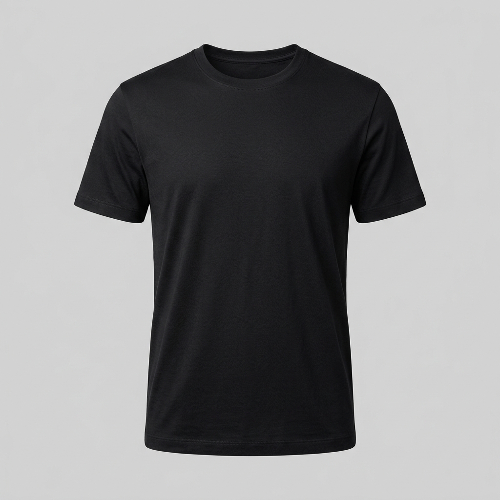 SHIFU Obsidian Jet Black Round Neck T-Shirt