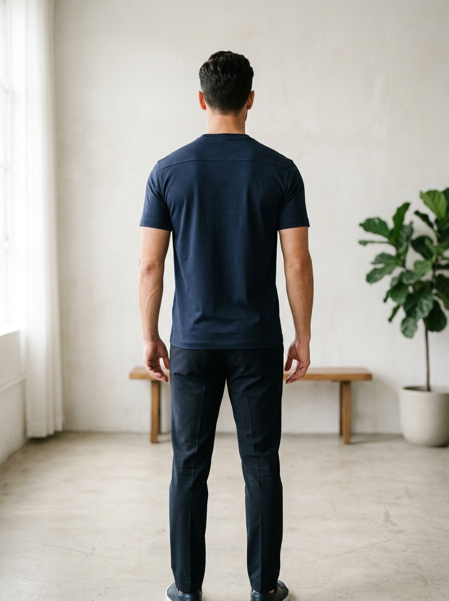 SHIFU Executive Navy Blue Polo T-Shirt angle 4